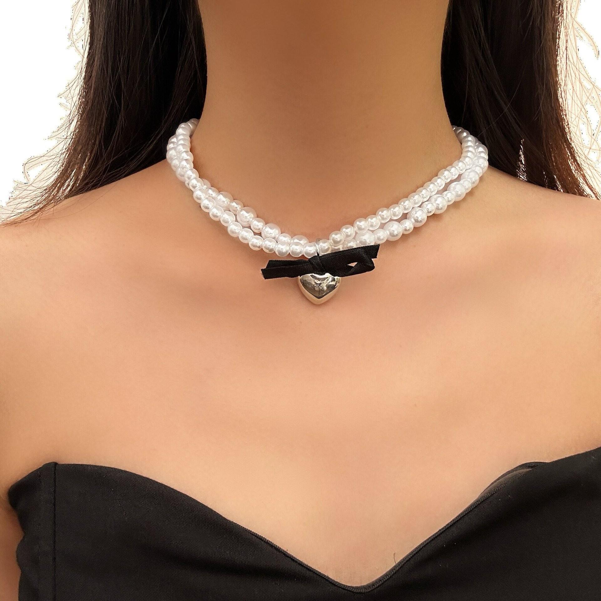 

Персонализированное многослойное ожерелье из круглых бусин в стиле ретро-готика с бахромой, имитирующей жемчуг, для женщин