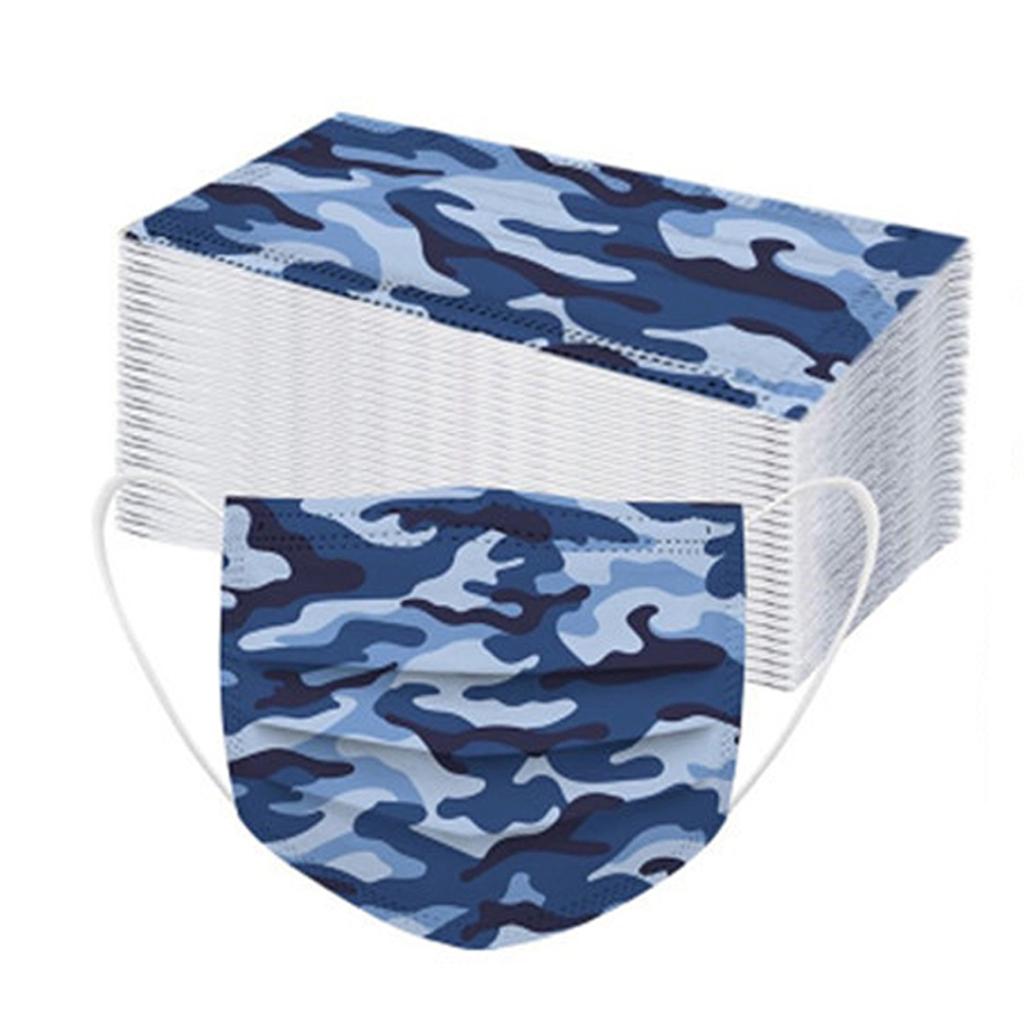 Printing Disposable Three Layer Face Mask With Nose Strip 50PCS