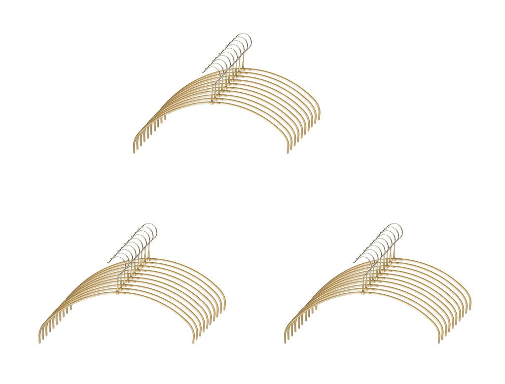 MAWA X Seiei Original Laundry Seiei Original MAWA Hangers with Stainless Steel Slim Ideal for Laundry [MAWA Hangers, Round, Gold, 30-Piece Set,