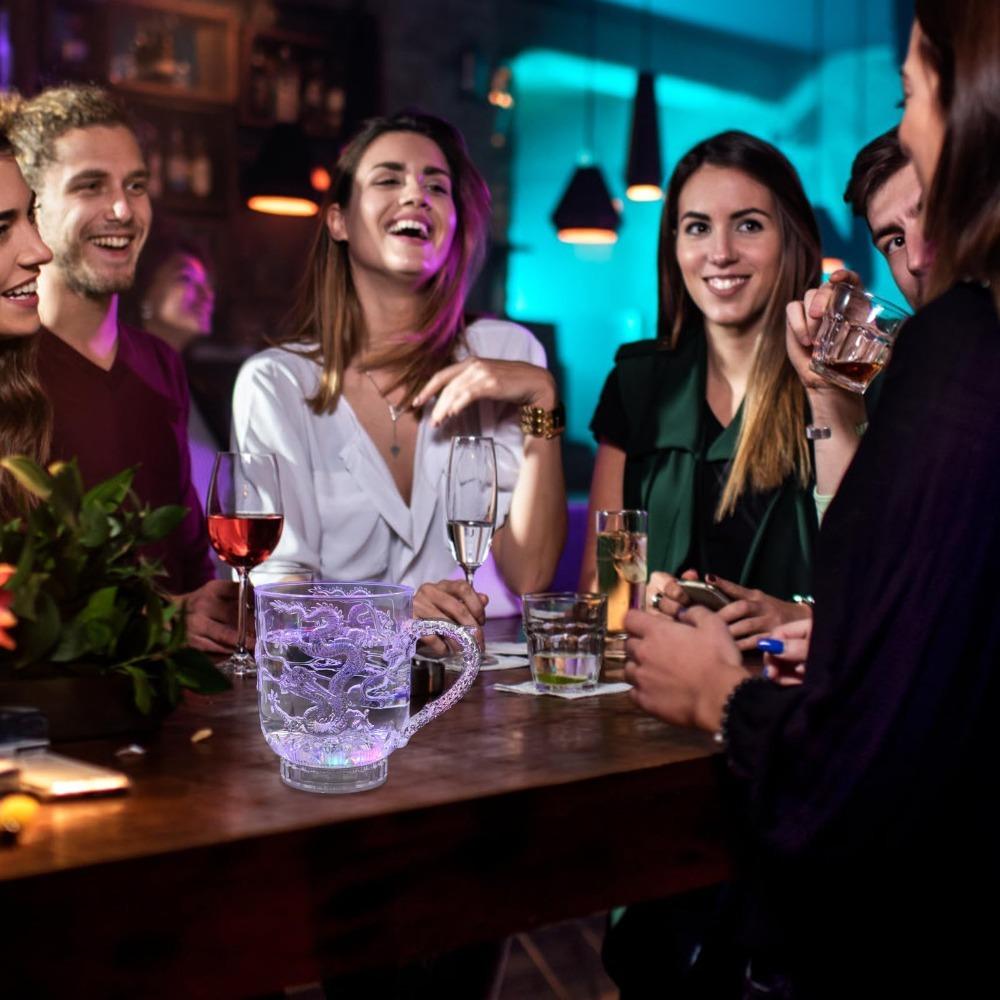 285ML Luminous Drinkware Cup LED Flashing Acrylic Drinking Induction Cup Pouring Induction Light Suitable for Whiskey Bar Party