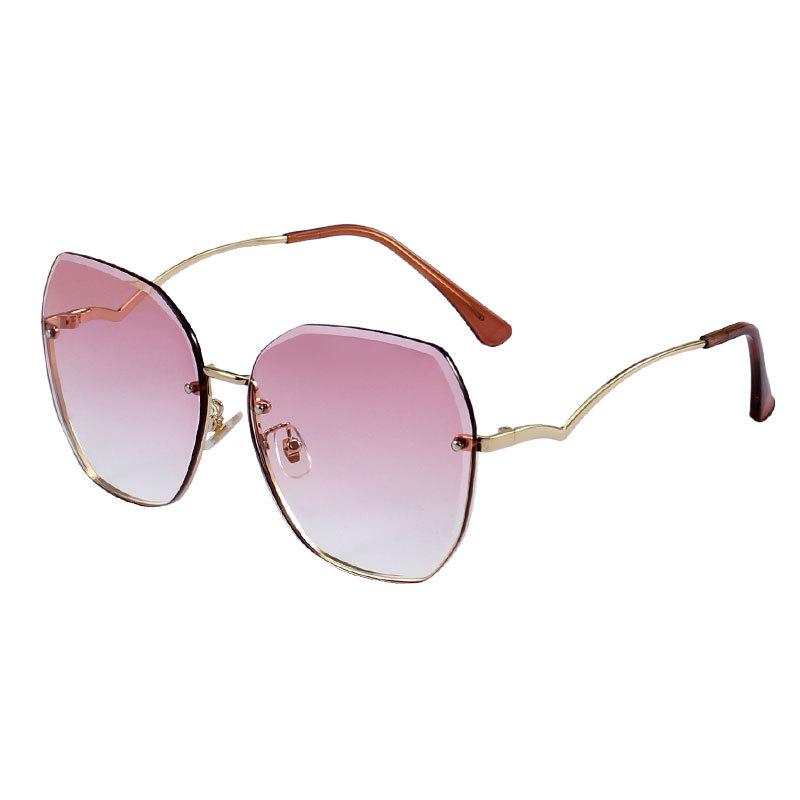 

Sunglasses Unisex Stylish Vshaped Legs And Gold Metal Frame Uv Protection StyleC
