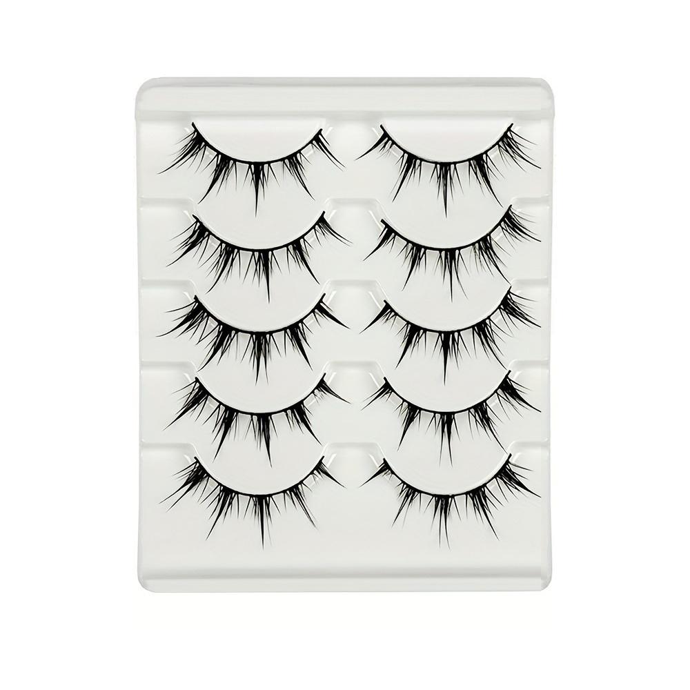 Anime-Inspired False Eyelashes, 5 Pairs Cartoon Eye Faux Lashes, Dramatic Look Demon Style, Volumizing & Lengthening