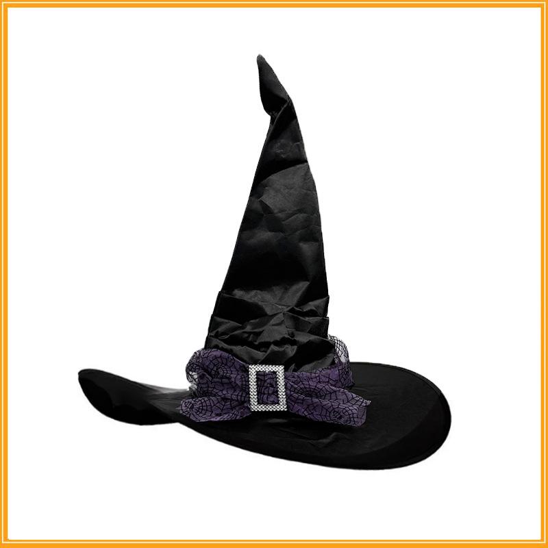 

Хэллоуин Плиссированная Шляпа Волшебника Полиэстер Тафта Подвеска Паук Шляпа Ведьмы Гарри Поттера Шляпа Ведьмы с Рогами Folded Witch Hat