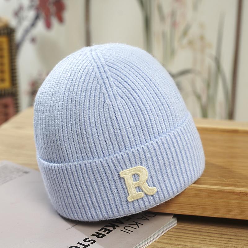 Hat Women's Winter New Korean Version Wool Hat Student Letters Warm Knitted Hat Versatile Cold Hat Men