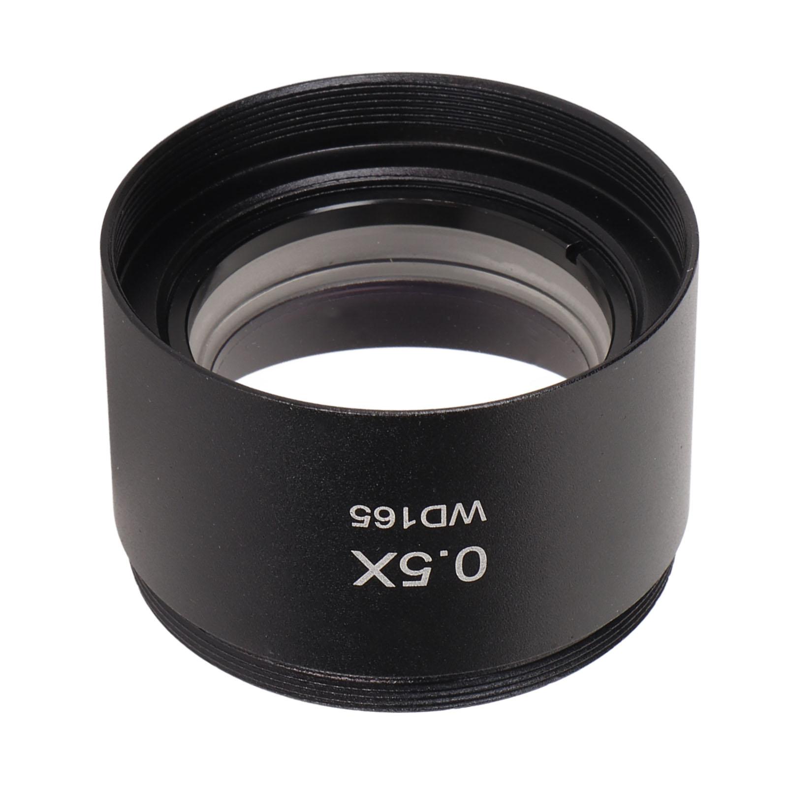 Stereo Microscope Objective Lens 0.5X Zoom HD Large View Auxiliary Objective Lens for Demagnifying Telescope D35mm