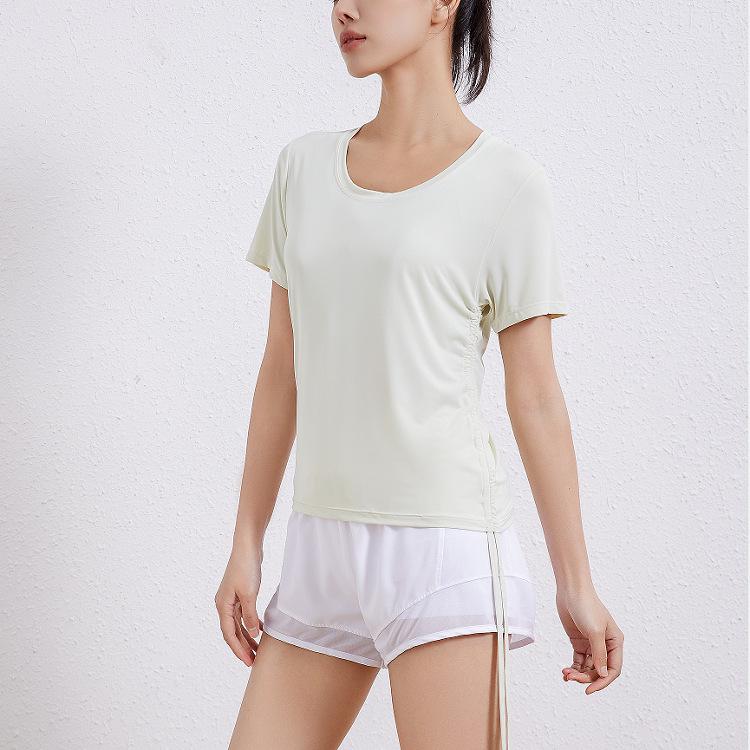 Women's Ice Silk Slim-Fit Quick-Dry Yoga & Running T-Shirt - Short Sleeve, Round Neck, Summer Activewear