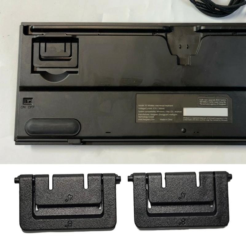 2Pieces Black Keyboards Bracket Leg Stand for HYEKU GK705 Keyboards Replacement Foot Stand Leg Holder