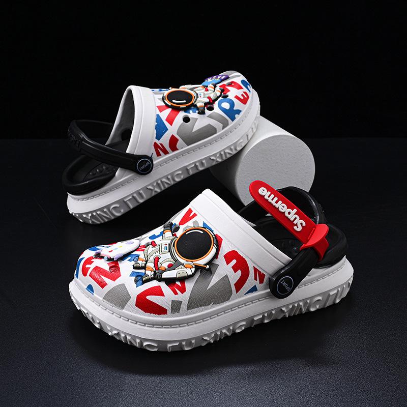 

Nonslip Summer Boys Eva Sandals With Colorful Cartoon Styles For Wear Everyday Red Astronaut,26