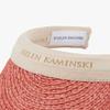 Helen Kaminski Bianco Pomelo Natural Logo Visor Sun Cap Hat50265