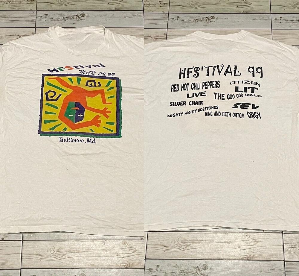 HFStival Band Tour Live Rock Music Adult Tee Cotton Shirt White S