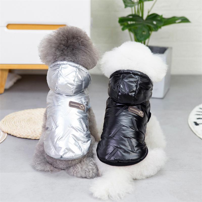 Pet Dog Jumpsuit Winter Warm Dog Clothes Yorkie Coat Outfits Two Leg Pet Coat Waterproof with Hat Dog Clothes Waterproof
