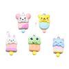 Resin Cartoon Animal Popsicle Charms: Frog, Bear, Rabbit - DIY Jewelry Accessories