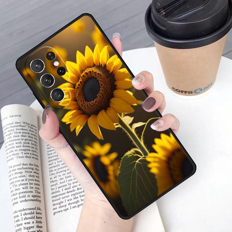 Beauty Yellow Sunflower phone case Cover For Samsung Galaxy S24 S25 Ultra S21 S22 Ultra S10E Note 10 Plus Note 20 FE S23