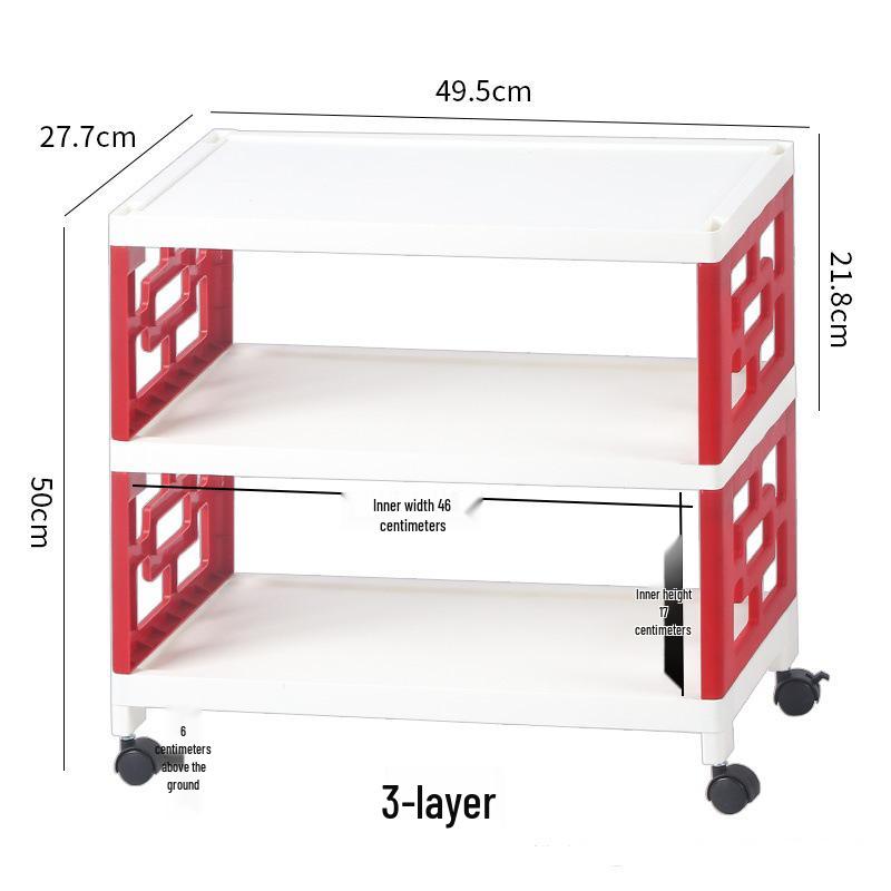 Multi-Layer Movable Storage Rack for Kitchen and Shoes