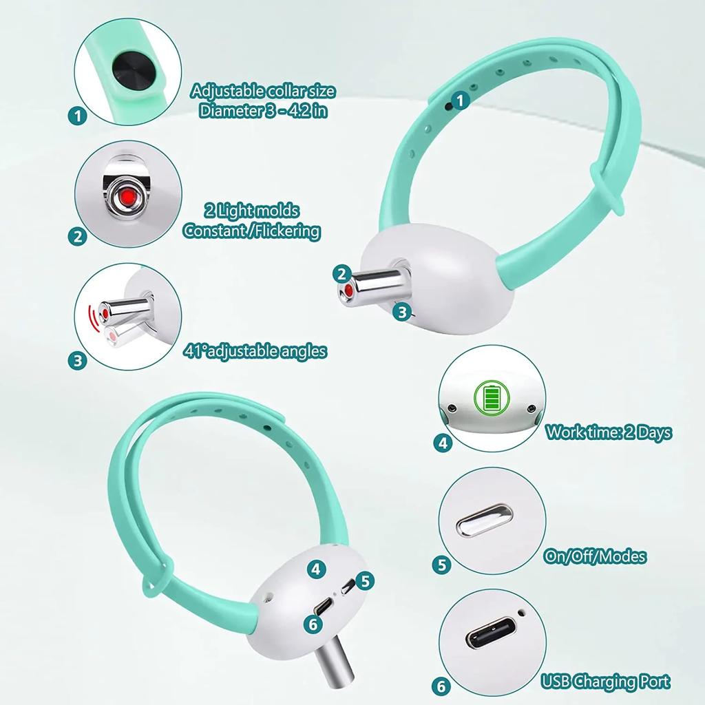 USB Charging Intelligent Laser Collar Automatic Cat Toy Adjustable Size Cat Interactive Entertainment Product