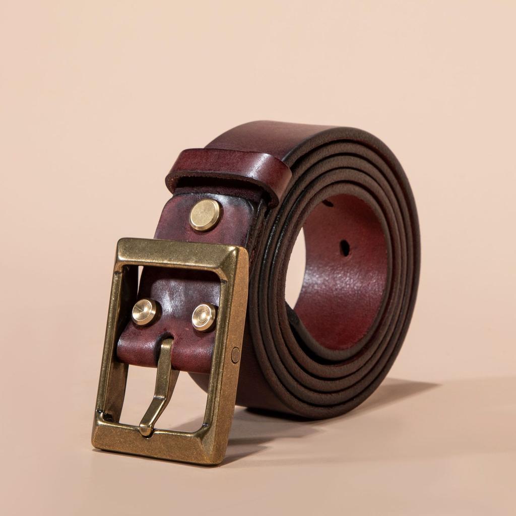 Retro Matte Pure Cowhide Retro Single-layer Belt