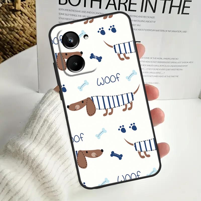 Sausage Dog Dachshund Quotes For Realme C75 C55 C71 C53 C67 C61 C33 C63 C51 C65 15 GT7 Pro 10 11 12 13 14 Pro Plus Case