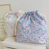 1pcs Forest Style Handmade Floral Cotton Drawstring Bag Vintage Storage Pouch for Underwear Travel Organizer Pouch