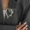 Dateless Heart Anstecknadel für Damen Herren Zarter Schmuck Geschenk für Weihnachten Verlobung Freundschaft Andenken