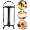 Getränkespender aus Edelstahl mit Zapfhahn Milchtee-Eimer Milchtee-Fass Getränkeeimer Ideal für Wasser Milchtee und Kaffee