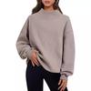 Womens Autumn Winter Cozy Fleece Hoodie With Half High Neck For Casual Daily Wear