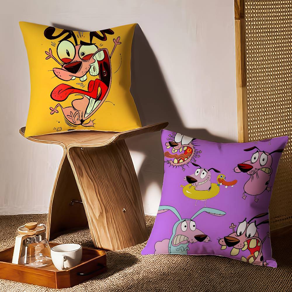 Cartoon C-Courage-MT Cute Anime Pillow Case Printing Pillowcase Living Room Sofa Cushion Cover Bedroom Room Decor