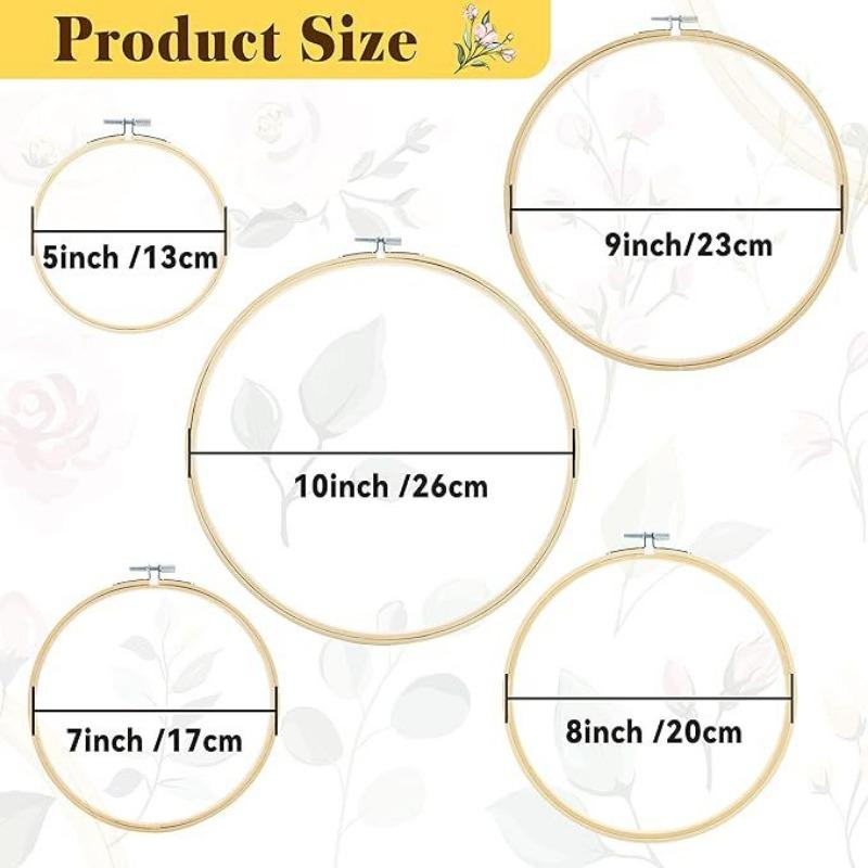 

Pastoral Round Bamboo Embroidery Stretch Adjustable Bandage DIY Tools Set Materials Handmade Frame Embroidery Stretch Kit 8CM3 inches