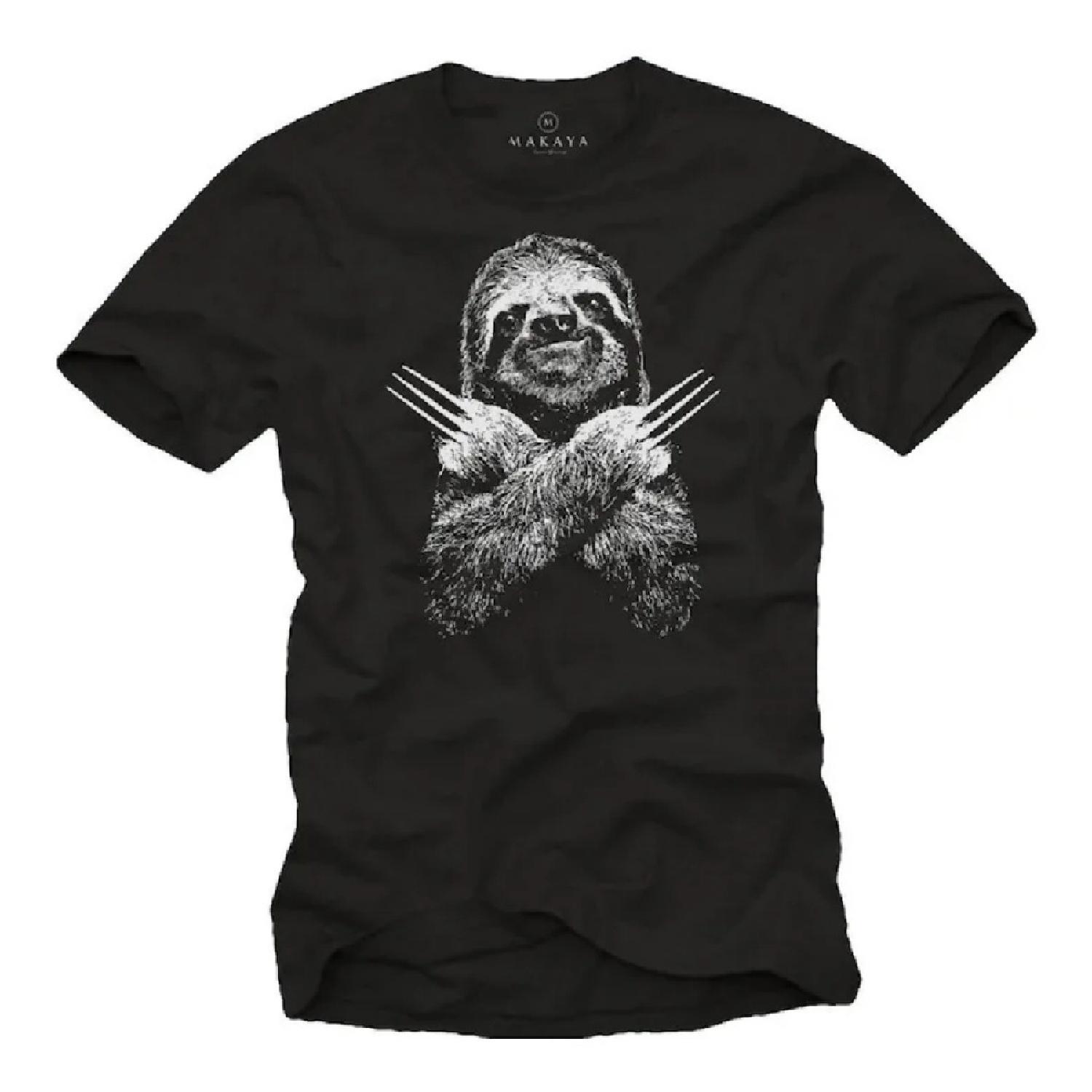 

Makaya Funny Animal T-Shirt for Men - Cool Sloth Gift Black S-XXXXXL XXXXXL чёрный