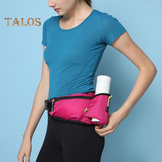 Riñonera deportiva con soporte para botella de agua, cintura ajustable, bolsa para guardar botellas de agua y teléfono, tira reflectante, varios compartimentos