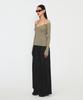 Daiaegeuneol Off Shoulder Strap Knit (Khaki)