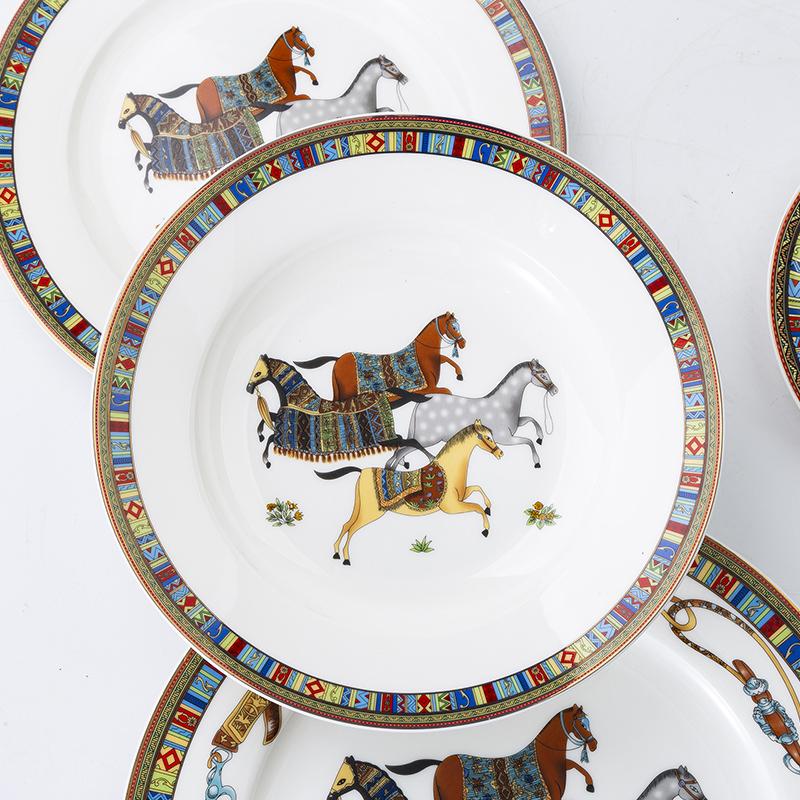 Piatto Cavallo Stile Mongolo Piatti Cena Cavallo in Ceramica Senza Scatola