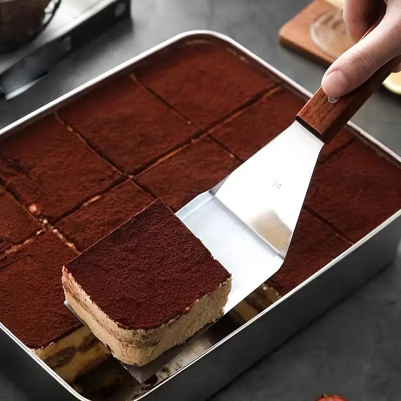 Stainless Steel Spatula Pancake Hamburger Turner Wooden Handle Tiramisu Cutter Egg Steak Cooking Shovel Hand Pie Pancake Tool