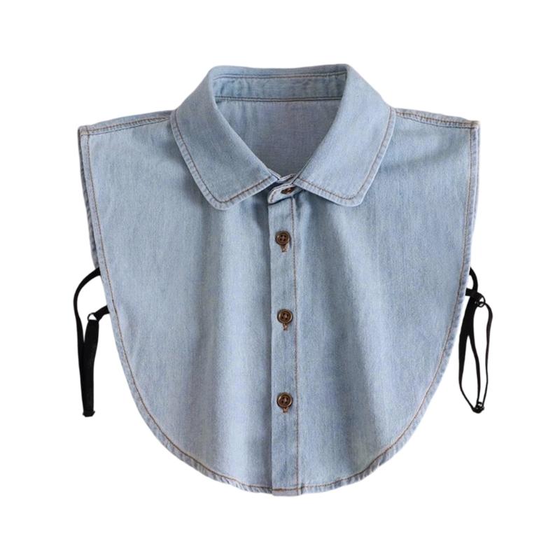 Denims False Collar – the Layering Essential for Women, Denims False Collar for Women, False Collars for Ladies Denims светло-синий