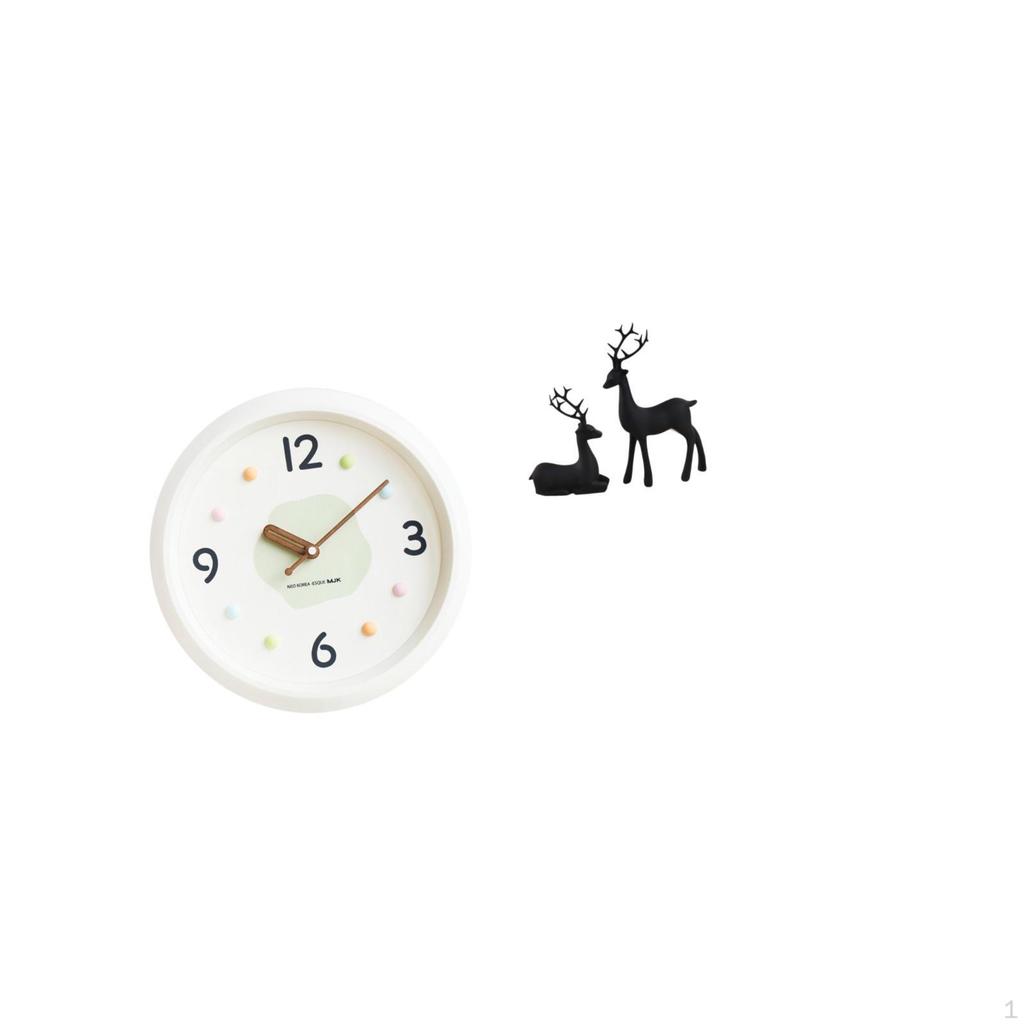 Modern Wall Clock Hanging Round Quiet Large Numerals Decorative for Home Office Study Room Statue