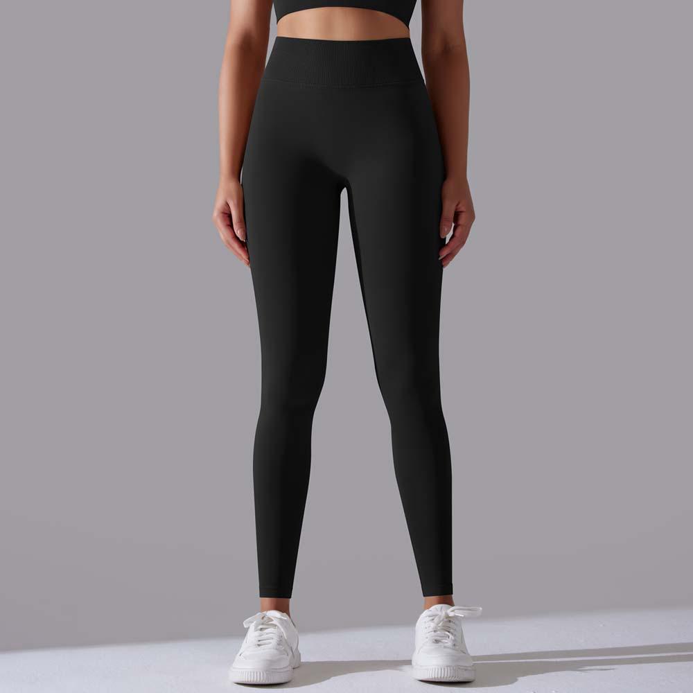 Cross-Border Outdoor Nude Feel Tight Fit Yoga Leggings - Solid Color Hip-Lifting Design