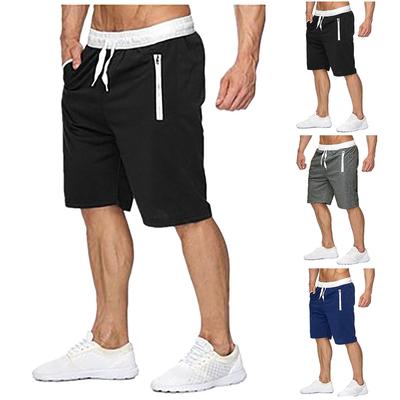 Men's Summer Sports Casual Zippered Drawstring Shorts In Color