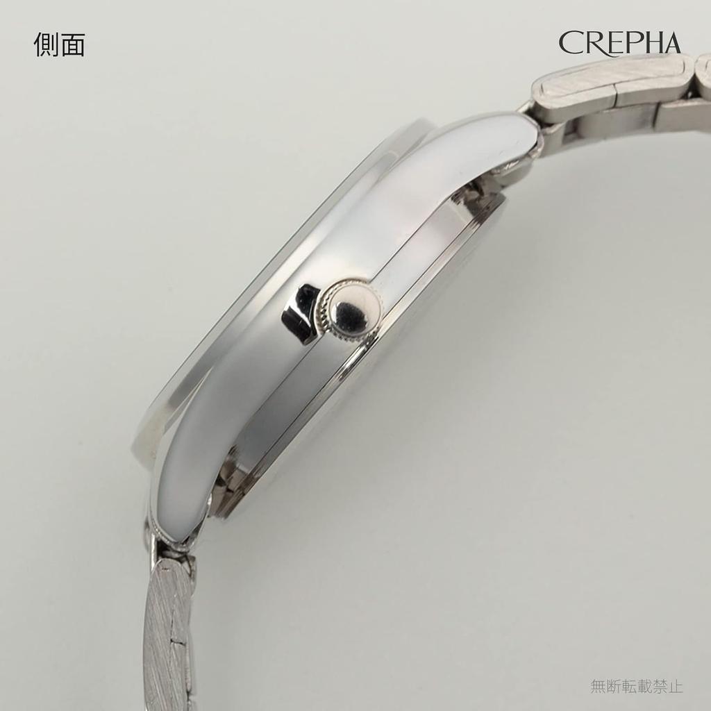 CREPHA Analog Japanese Expandable Easy To Put On and Take 3 ATM Water Calendar Function of the Simple and Easy To Stainless Steel 14mm Band Suitable