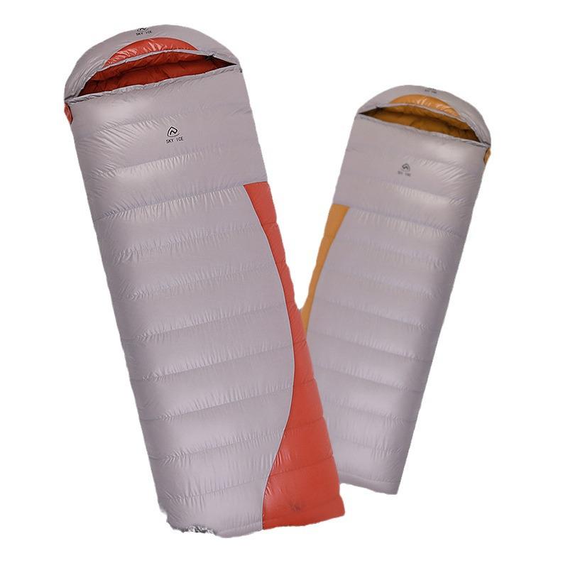 SKY ICE Gray Bear Down Silk Sleeping Bag - Winter Thickened for Adults, Warm Cold Protection for Outdoor Camping