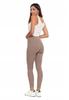 Women's Ribbed Leggings, Warm, High Waist, Fashionable, MORAJ S/M, Mocca
