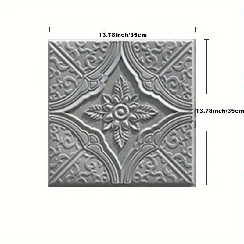 3D waterproof self-adhesive wall sticker 35*35cm three-dimensional ceiling roof kitchen decoration foam wallpaper