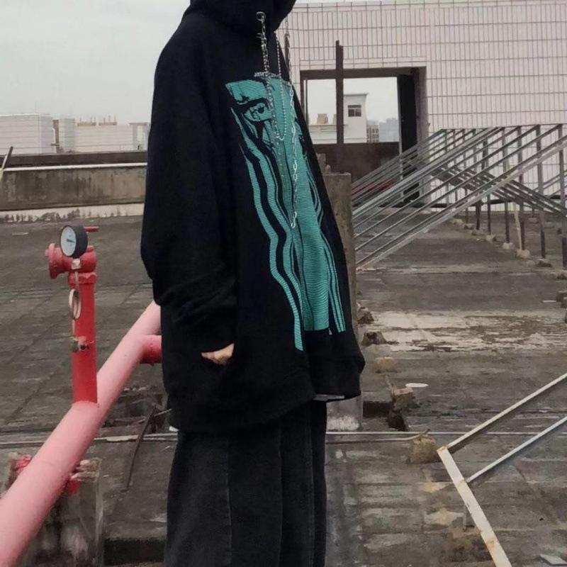 Y2k готический топ для женщин и мужчин толстовки унисекс ретро темный свитер пара — фото 5