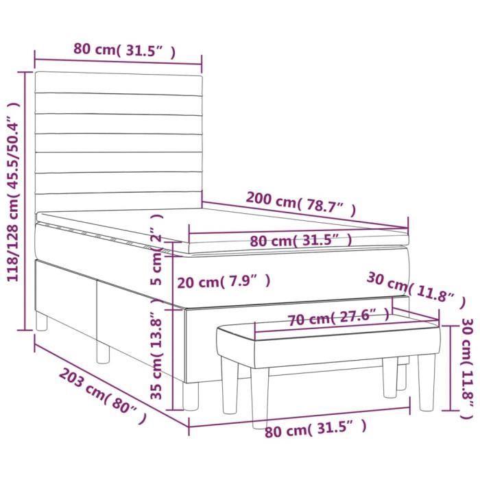 3137874 vidaXL Lit à sommier tapissier et matelas Rose 80x200 cm Velours