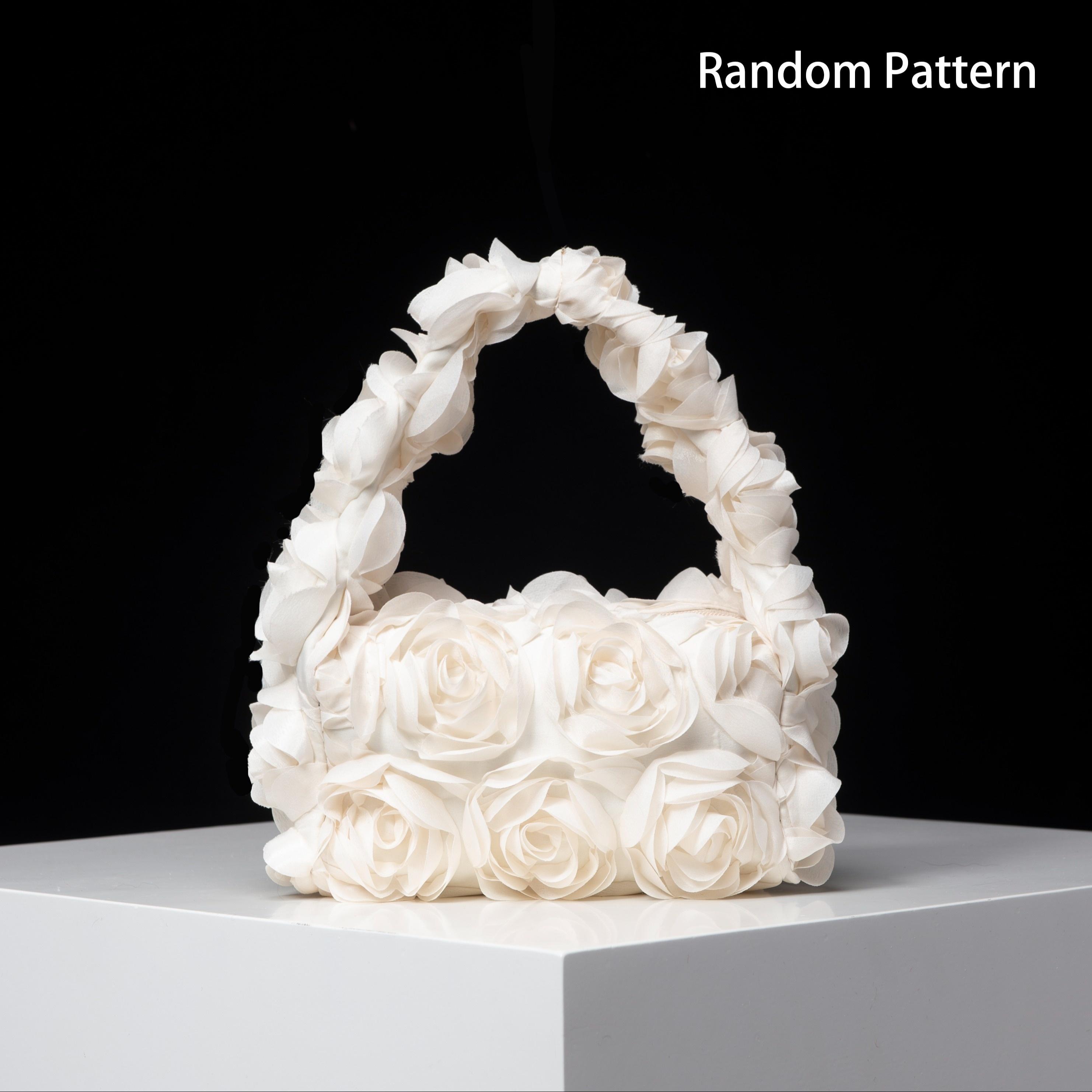 

Elegant rose-patterned dinner clutch білий