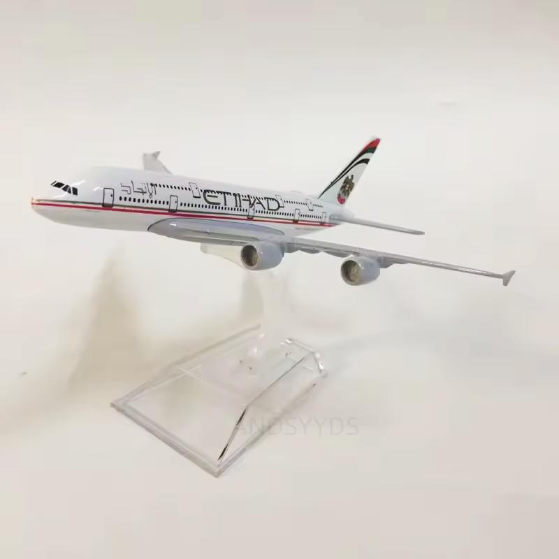 Airways 16cm Flugzeugmodell A380 Etihad 1:400 Maßstab Diecast Metall Flugzeug Luftfahrtmodell mit Sockel Geschenk Ornament
