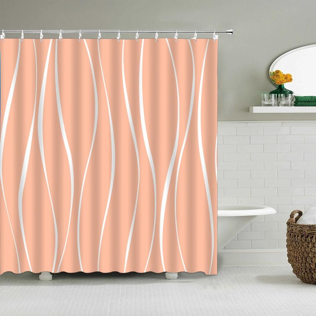 Black And White Striped Shower Curtain Colorful Creative Geometric Shower Curtain Modern Minimalist Bathroom Accessories Decor