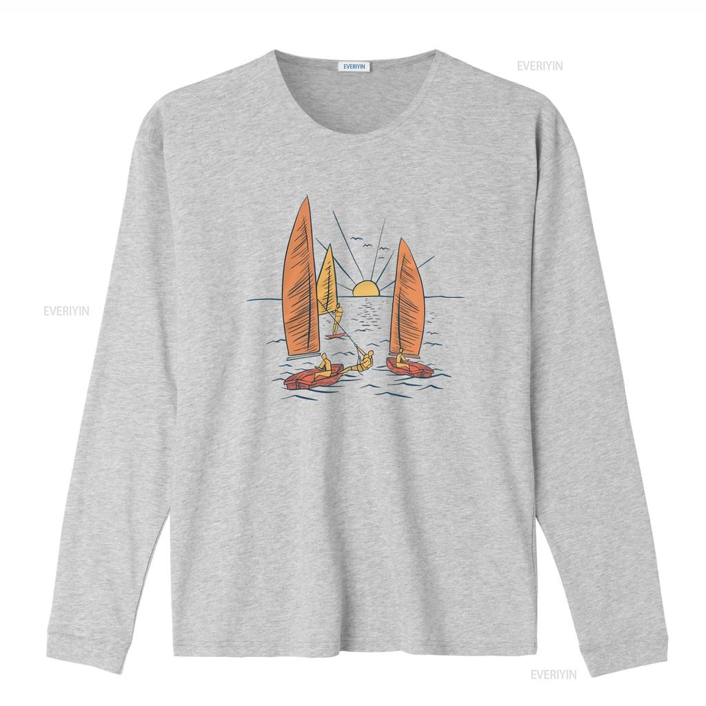 Hawaii Sailboats Nautical Theme Sailing Boat Island Surf Sailors T Shirt Top Vintage Washed Homme Comfortable Unisex Breathable