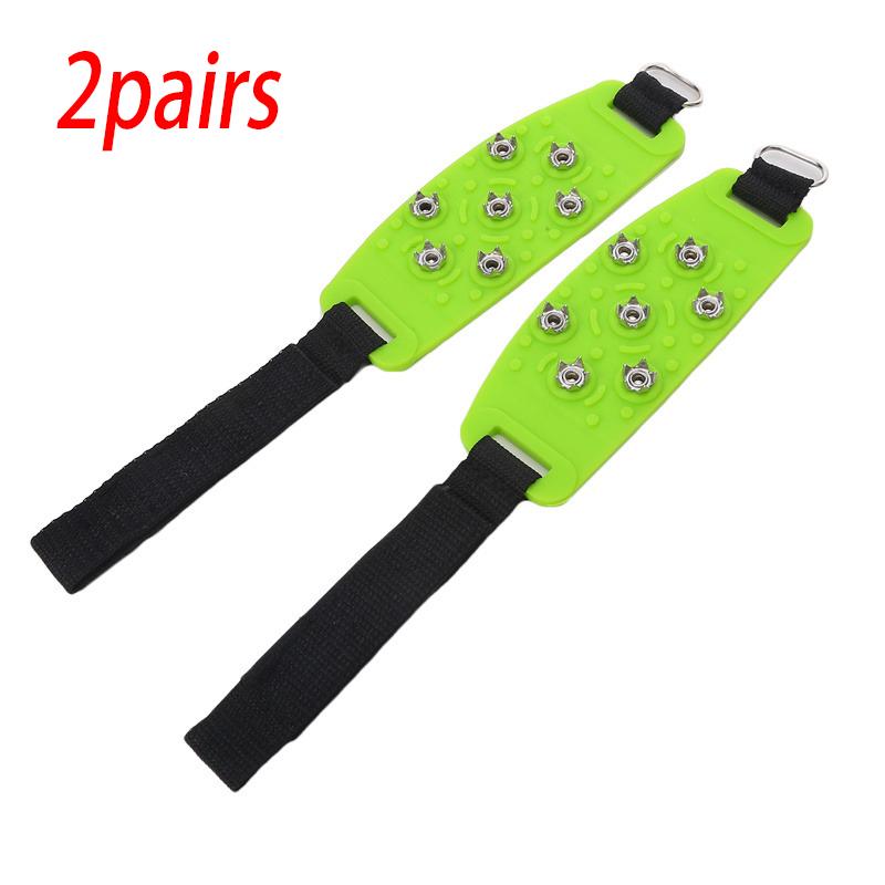 1/2pairs Shoe Spike Winter Winter Velcro Ice Claw Outdoor Climbing Snow Mountain and Snow Ground Anti Slip Adjustable