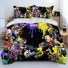 S-Splatoon Game Gamer Cartoon Comforter Bedding Set,Duvet Cover Bed Set Quilt Cover Pillowcase,King Queen Size Bedding Set Kids