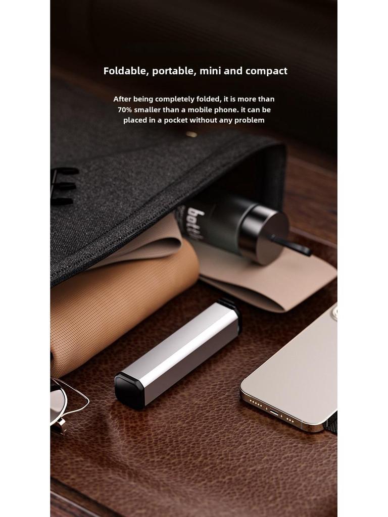 Portable Aluminum Alloy Phone Holder for Travel and Home – Foldable, Rotatable, and Telescopic Design for Airplane and High-Speed Rail Use.