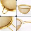 3pcs Gold-colored Fine Mesh Flour Sieve Kitchen Skimmer Baking Tool Kitchen Accessories Kitchen Tools, Restaurant Tools